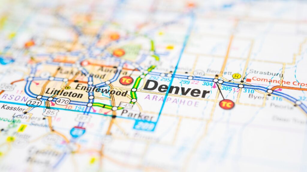 Service area coverage map showing cities and routes for mobile RV repair