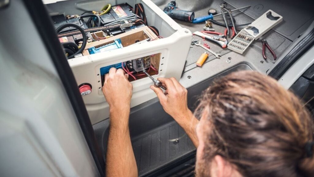Flickering RV lights and dead outlets—common signs of electrical failure
